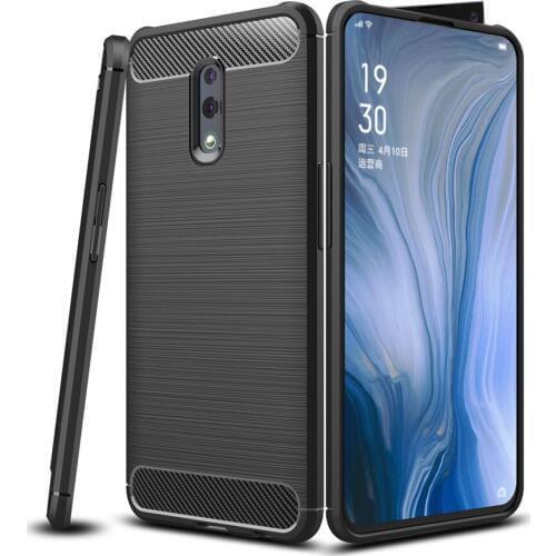 Phone Case For OPPO Reno Standard CASE bumper on Cover Carbon Fiber soft TPU Silicon Anti-knock Case For Reno 10x Zoom case Capa