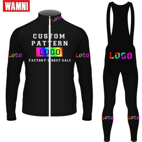 WAMNI Custom Cycling Jersey Set Men Bike Team Mountain Bike 2020 Fashion Long Sleeve jersey mujer Cycling Male ciclismo Wear