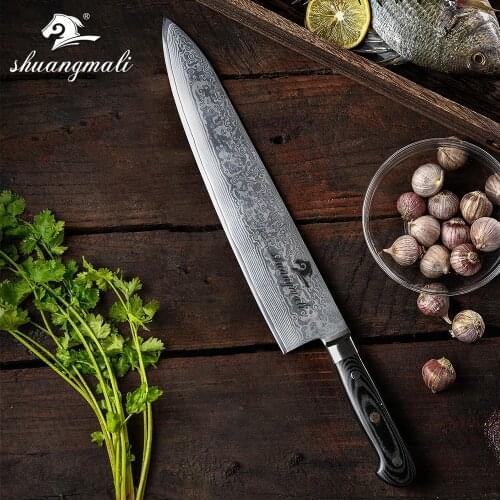 Japanese Slicing Gyuto Knife Damascus Steel VG10 Kitchen Chef Cleaver Knives Sharp Cutting Meat Gyuto Knives With Micarta Handle