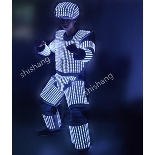 H811 Colorful LED light robot luminous suit for nightclubs party event supply dj disco ballroom dance costumes clothes helmet
