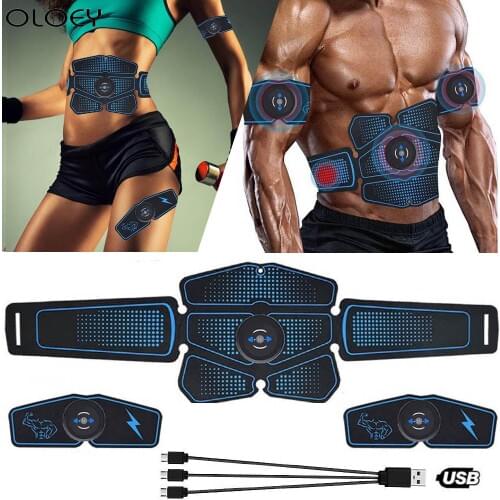 USB Charging Easy Operate Exerciser Gym Home Belt Massage Abdominal Muscle Stimulator Fitness Effective Trainer Fat Burning Body