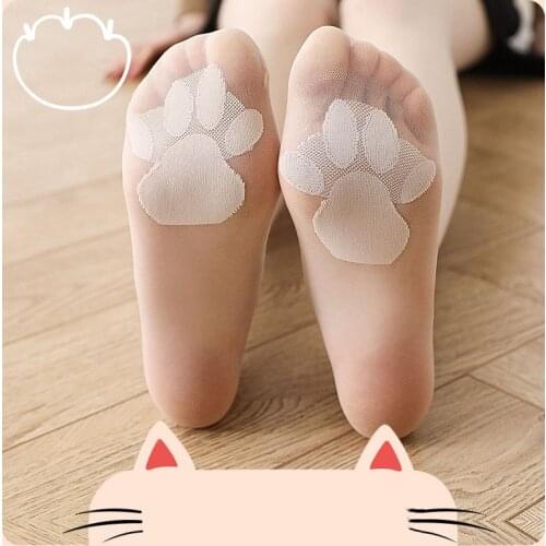 1Pair Cat Claw Stockings Woman Pantyhose Skin Black Sexy Summer Breathable Elegant Kawaii Solid Color Stockings High Quality