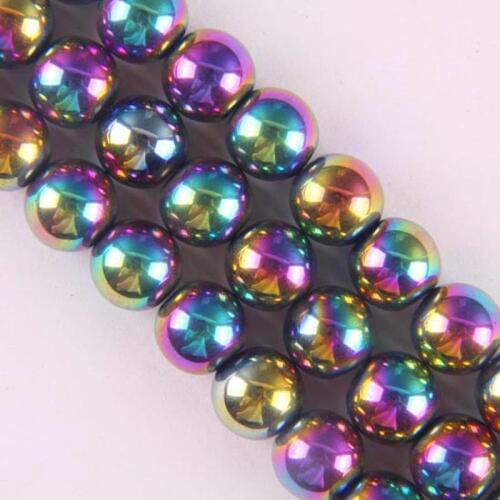 10MM Motley Magnetic Hematite Round Loose Beads Strand 16 Inch Jewelry For Woman Gift Making B091