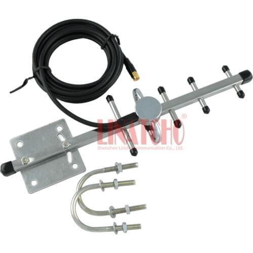 2.4ghz directional outdoor stainless steel 5 elements wireless camera cctv transmitter yagi antenna sma male connector