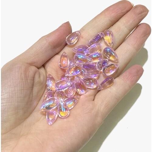 20Pcs 8*14mm AB Color Czech Glass Beads Water Drop Loose Spacer Beads for Jewelry Making Handmade Beads Diy Accessories Supplies