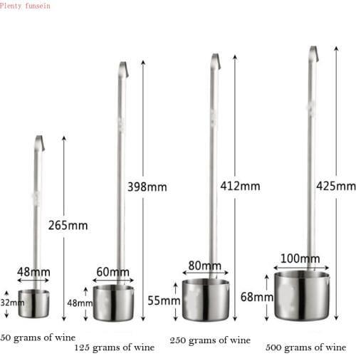 304 Stainless steel jigger wine extractor spoon hanger oil extraction raiser device measuring with long handle