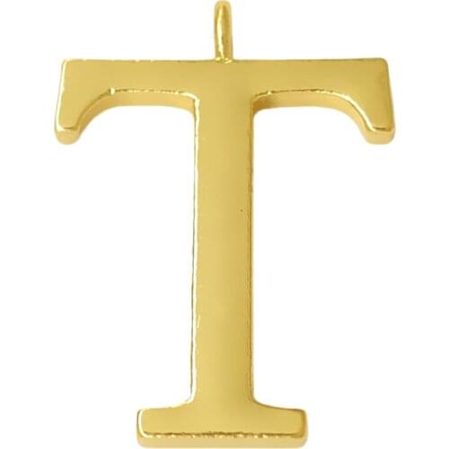 3D Gold English Letter T Charm for Alphabet Word Jewelry Making DIY Pendant
