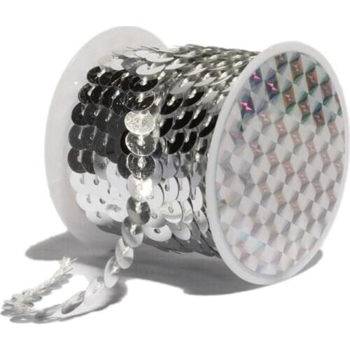 5M 6MM Silver Gold Round Glitter Line Ribbon For DIY Craft Sew On Clothes Shoes Bags Wedding Dress Garments Accessories