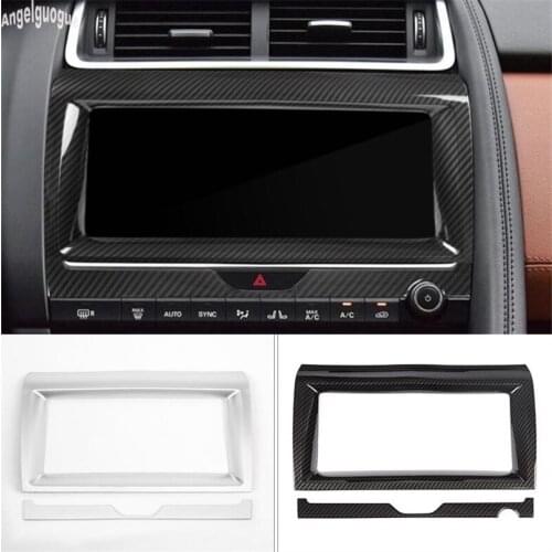 ABS carbon/chrome style For Jaguar E-pace 2018 19 E PACE Car Interior Navigation GPS Screen Frame Decoration Trim Cover Sticker