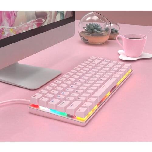 Ajazz AK33 82 Keys USB Wired Mechanical Keyboard Monochromatic Backlight Gaming Keyboard Blue switch/Black switch Keyboard