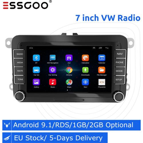 ESSGOO Radio 2 din Android 9 Car Stereo 7 inch Autoradio Bluetooth GPS Navigation Multimedia Player DAB For VW/Volkswagen Skoda