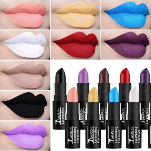 Velvet Matte Lipsticks 12 Colors Waterproof Long Lasting Sexy Vampire Red Black Lipstick Makeup Cosmetics