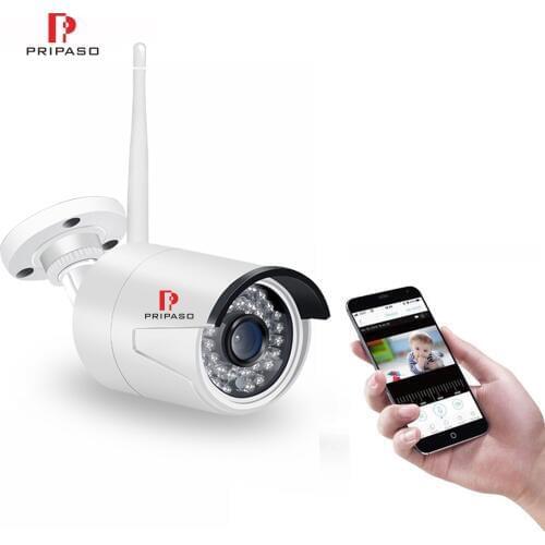 Pripaso WiFi Security Bullet Camera camhi 1080P HD Home Wireless Outdoor Surveillance Cam with Waterproof Support Motion Detect
