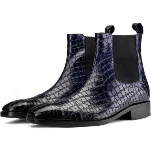 Winter Mens Patent Leather Boots Shoes Work Formal Genuine Leather Fashion Designer Shoes Men High-top Add Velvet