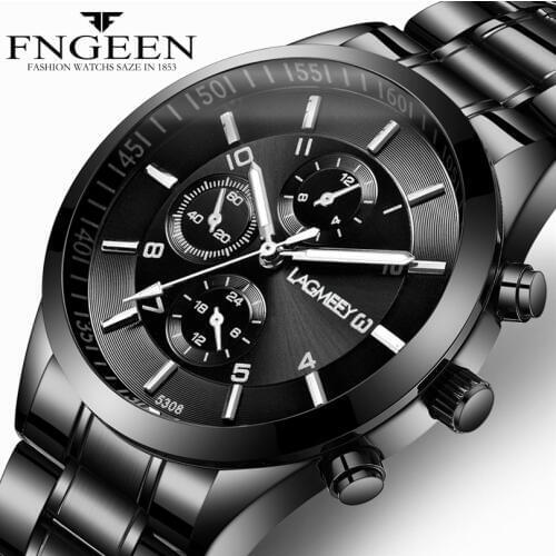 Business Watches men date Clock Relogio Masculino Stainless steel Strap Fashion Mens Quartz Wristwatches for boys husband gifts