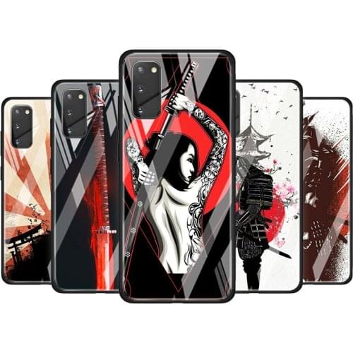 Apanese Samurai for Samsung Galaxy S20 FE Ultra Note 20 S10 Lite S9 S8 Plus Luxury Tempered Glass Phone Case Cover