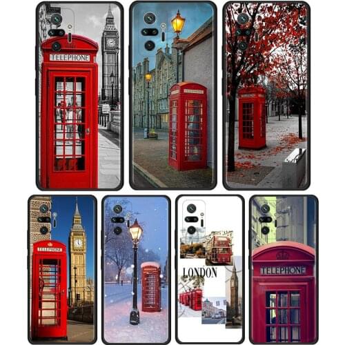 London Big Ben Bus Cover For Xiaomi Redmi Note 10 Pro 8T 9T 7 8 9 Pro 9S 10 5G 9A 8 Pro Cell Phone Case Black Soft Shell Coque