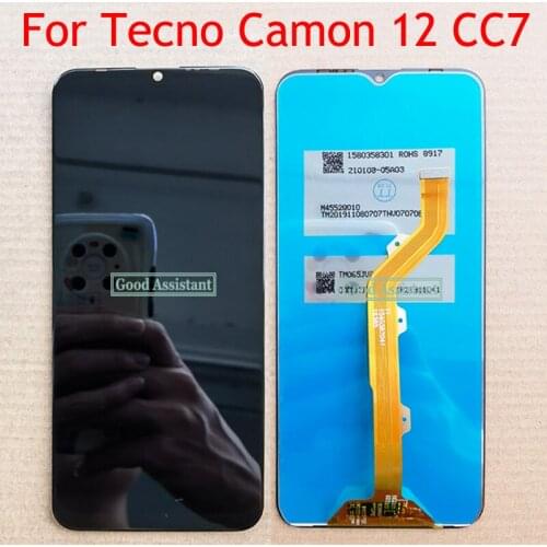 Black 6.52" For Tecno Camon 12 CC7 LCD Display Touch Screen Digitizer Assembly For Tecno Camon12 LCD Phone Replacement Parts