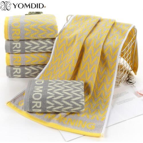2 Color Available Cotton Face Towel Good Morning Jacquard Towels Home Bathroom Decor Wall Hanging Wash Face towel Striped