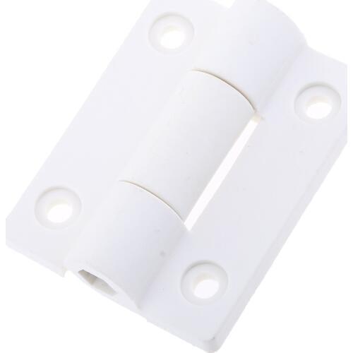 White 2 Leaves Reinforced Plastic Bearing Butt Hinge 56mm X 43mm