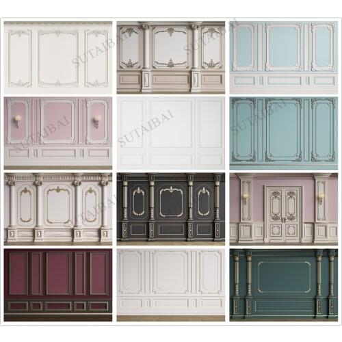 Photography Backdrop Interior Brick Wall Vintage Elegant European Patterns Photo Background Baby Kids Studio Portraits Photocall