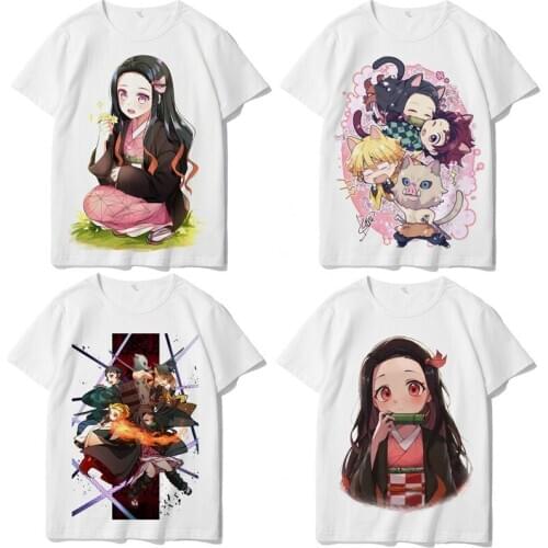 Summer New Cartoon Demon Slayer: Kimetsu no Yaiba Harajuku T Shirt O-Neck TShirt Casual Short Sleeve Streetwear Women Men Top