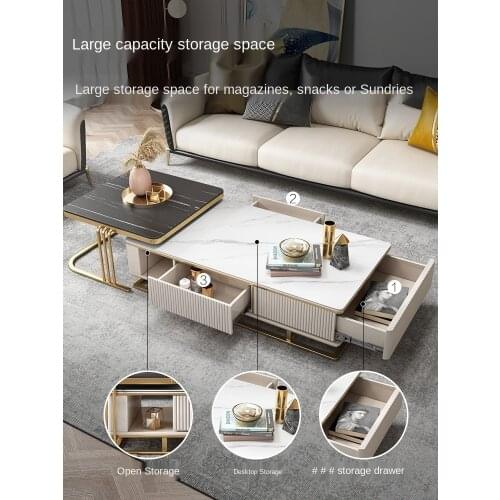 Coffee table Modern simple small-sized TV cabinet combined telescopic multi-drawer storage multifunctional living room