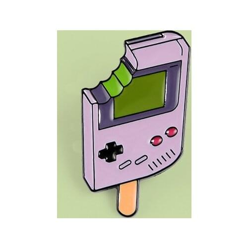 Creative Shape Eat A Bite Ice Cream Video Game Machine Pins Popsicle Snacks For Kids Jewelry Clothing Accessories Ornament