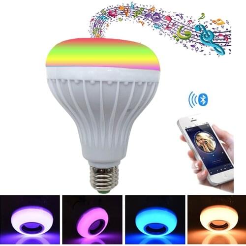 Z20 Bluetooth Light Bulb with Speaker E27 Smart LED Music Play Bulb with 24Keys Remote Control 12W Power LED Lamp for Home Decor