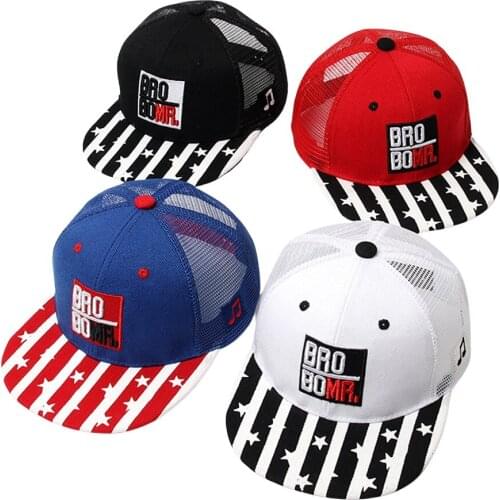 Summer Childrens Hats Boys And Girls Snapback Sun Protection Letter Embroidery Trucker Hat Sunscreen Net Baseball Caps