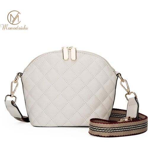 2021 Summer New Messenger Bag Fashion Shoulder Shell Bags Genuine Leather Handbag Small Square Bag Solid Color Small Womens Bag