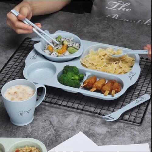Drinking Bowl for Children Compartment Plate Set Students Food Dishes Baby Feeding Tableware