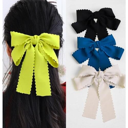 New Fashion Satin Chiffon Ribbon Bow Barrette Hairpin For Women Girls Headwear Horizontal clip Hairgrip Sweet hair Accessories