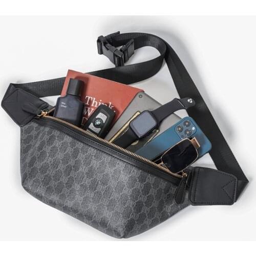 New Luxury GXD Design Men Waist Bag Fashion Classic Leather Fanny Pack Belt Pouch Storage Bag Male Shoulder Crossbody Chest Bag