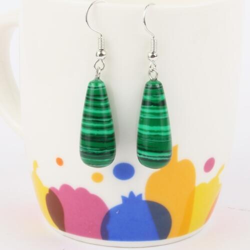 New hot wholesale jewelry ladies handmade natural stone drop-shaped earrings quartz tiger eye rose stone 20 color natural stone