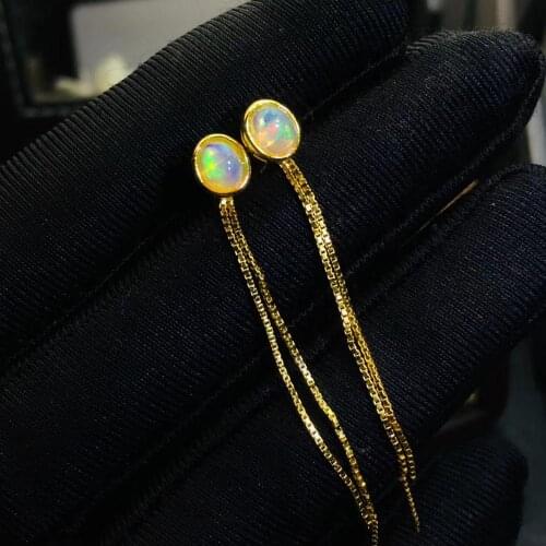 New Arrival Natural Real Natural and Real OPal Earring 925 sterling silver Fahshion Natural Real Opal Earring