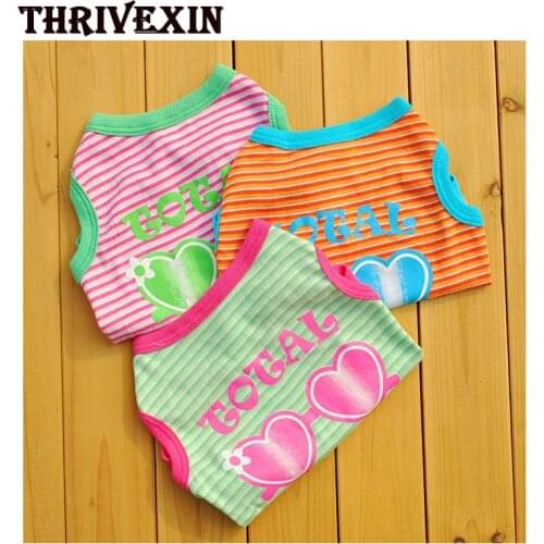 Pet Clothes, Dog Vests T-Shirt Puppy Vest Style Cotton Ribbed Striped Vest Halloween Clothes French Bulldog Dog Clothes