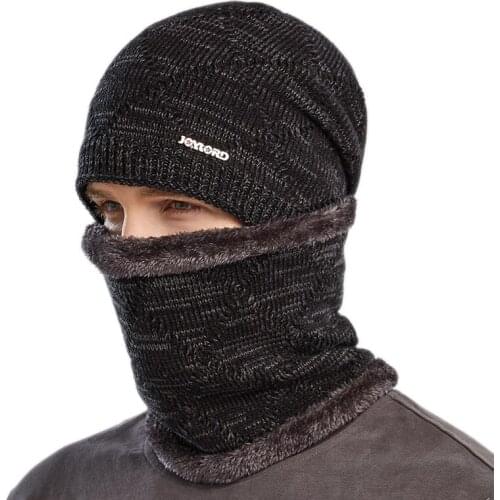 Autumn And Winter Hats Mens Knitted Woolen Cap Two-piece Warm Bib Winter Mens Ear Protection Biking Cap