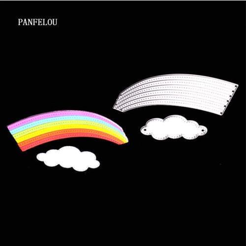 PANFELOU Metal craft Rainbow cloud paper die cutting dies for Scrapbooking/DIY Easter wedding Easter cards