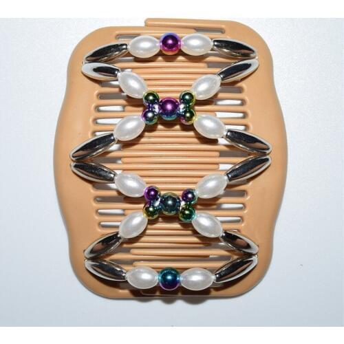 Colorful beads comb 12pcs/lot professional lady hair accessory dance girl shining comb