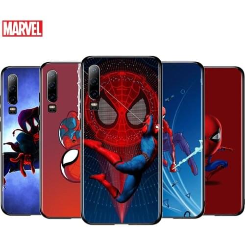 Marvel Spider Man For Huawei P40 P30 P20 P10 P9 P8 Lite E mini Pro Plus 5G 2017 2019 Silicone Black Phone Case