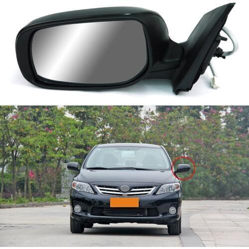 Savanini 7 Pins Exterior Side Power Adjustable&Heated Glass LED Turn Signal Mirror For Toyota Corolla 2010-2013