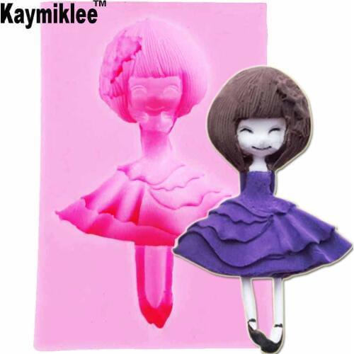 Pretty Girl Doll Silicone Mold Fondant Mould Cake Decorating Tools Candy Jelly Jello Chocolate Gumpaste,Sugarcraft Mold M908