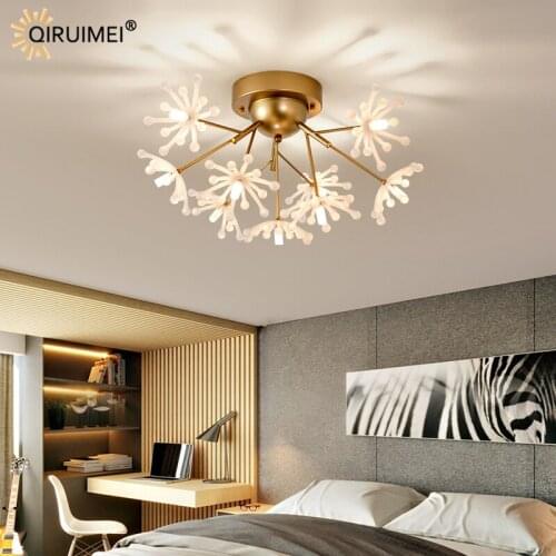 Gold Black Dandelion Shaped New Modern LED Chandelier Lights For Living Room Bedroom Lamps Flats Corridor Aisle Indoor Lighting
