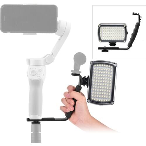 LED Fill Light 1/4 Screw for DJI OM 4 OSMO Mobile 2 3 L-shaped Extension Arm Bracket Stabilizer Handheld Gimbal Kits Accessories