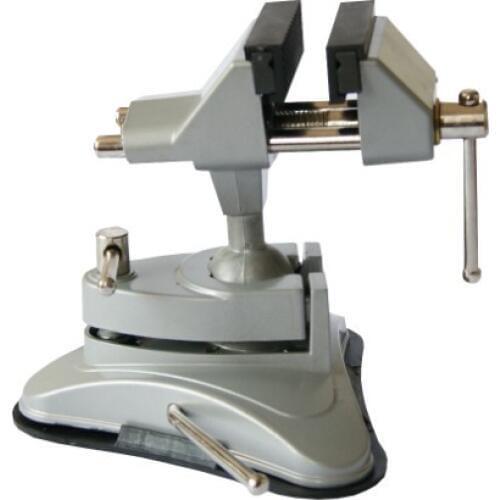 Universal Portable Swivel Vise & Table vise 3" with Vacuume Base and Rubber Jaw opener