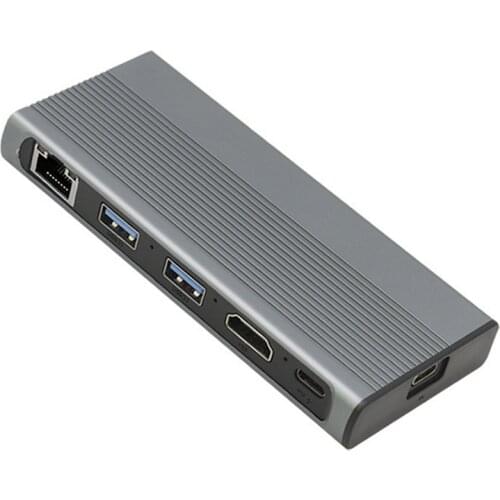 USB C Hub 6 In 1 To Rj45 LAN Adapter With M.2 NVME NGFF Hard Drive Enclosure For Macbook SSD Case Type-C Docking Station