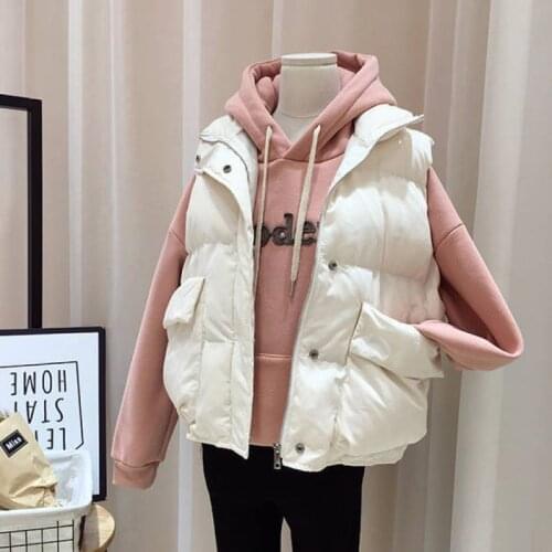 Spring Woman Cotton Padded Vest 2021 Winter Female Loose Waistcoat All-Match Vest Jacket Ladies Cotton Sleeveless Waistcoat Q90