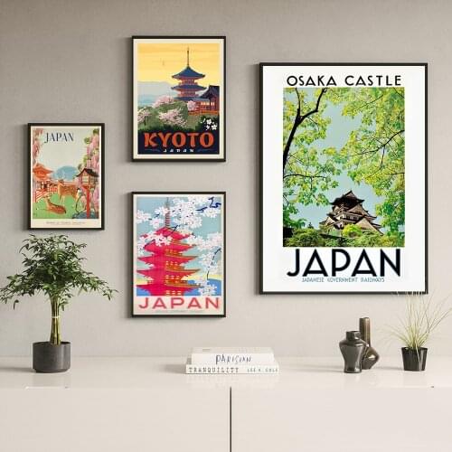 Visit Japan Tokyo Travel Canvas Paintings Vintage Wall Pictures Kraft Posters Coated Wall Stickers Home Decoration Gift prints