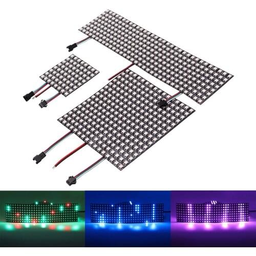 WS2812B RGB Pixel Led-Module Panel 8X8/16X16/8X32 Matrix Screen WS2812 IC Flexible Individually Addressable Led Lights DC5V